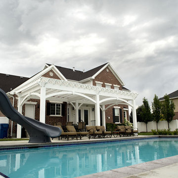 Winning “WOW” Alpine White Poolside Pergola