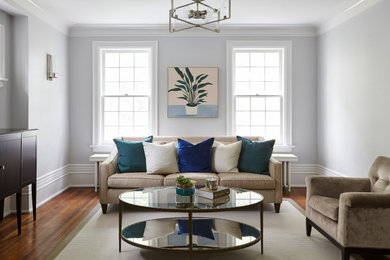 Transitional living room photo in Toronto