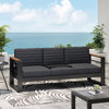Neffs Outdoor Aluminum 3 Seater Sofa with Water Resistant Cushions