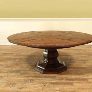 Expandable Round Dining Table,Solid Walnut Jupe Dining Table