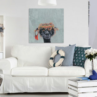 "Hippie Llama" Painting Print on Wrapped Canvas