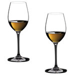 Riedel - Riedel Vinum Sauvignon Blanc/Dessertwine Glass - Set of 2 - These Vinum Sauvignon Blanc glasses are made of 24-percent lead crystal by Riedel, makers of fine glassware. Wine connoisseurs will particularly appreciate the care and design that goes into making sure each Vinum glass is the perfect shape for enhancing the bouquet and flavor of specific varietals. The distinct bowl shape directs the wine to a specific area on the palate, so each note can be appreciated and savored. Both simple, yet elegant, these stems complement any dinnerware pattern. Recommended for: Ausbruch, Auslese (sweet), Baccus, Barsac, Beerenauslese, Blanc du Bois, Chasselas, Chenin Blanc, Coul̩e de Serrant, Dessertwine, Furmint, Gelber Muskateller, Gewrztraminer, Juranon moelleux, Koshu, Lambrusco, Loire (blanc), Loupiac, Malagousia, Malvazija Istriana, Monbazillac, Mller-Thurgau, Muskat-Ottonel, Muskateller, Pouilly Fum̩, Quarts de Chaume, Recioto di Soave, Sancerre, Sauternes, Sauvignon Blanc (unoaked), Semillon, Sylvaner, Tokaji (dry), Tokaji (sweet), Traminer, Trockenbeerenauslese, Vins Liquoreux, Vouvray, Zierfandler