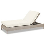 Sunset West Outdoor Furniture - Manhattan Adjustable Chaise With Cushions, Linen Canvas With Self Welt - The Manhattan Chaise from Sunset West incorporates organic curves and sleek lines for a transitional take on outdoor living. Featuring a mid-rise back, its elegantly curved frame is expertly wrapped in all-weather premium resin wicker in Dove Grey and offers 5 adjustable positions.