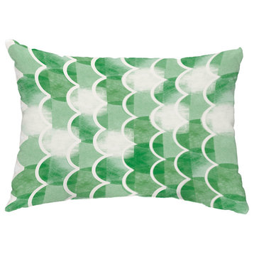 Zircoland 14"x20" Abstract Decorative Outdoor Pillow, Green