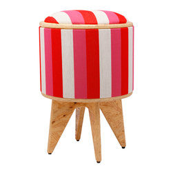 Pomada - Red-Fuschia-Chalk Stool Ottoman - Footstools And Ottomans
