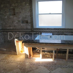 Bathroom Renovation With Emperador Dark - Tile