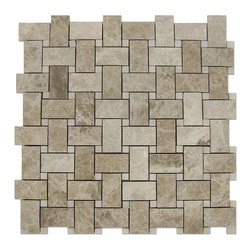 Nordic Grey Basketweave Mosaic with White Dots - Home Accessories & Decor