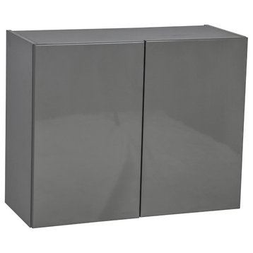 27 x 24 Wall Cabinet-Double Door-with Grey Gloss door