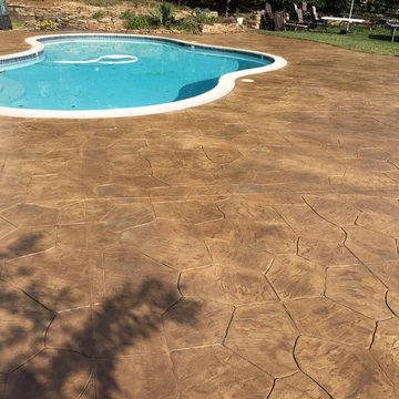 stamped concrete pool deck