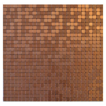 11.38"x11.38" Peel and Stick Backsplash Tile, "Copper Coin", Single Tile
