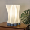 Flame 13.5" Bohemian Plant-Based PLA Dimmable LED Table Lamp, White/Gray