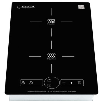 Equator 13" Built in/Freestanding 2 Vertical Burner Induction Cooktop in Black