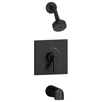 Duro Tub and Shower Faucet Trim Kit Wall Mounted, 1-Handle, Matte Black