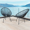 Hannover Wicker Acapulco Chair. Set of 2, Black
