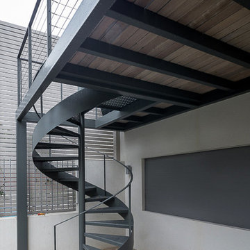 House renovation for a five member family, External Customade Staircase