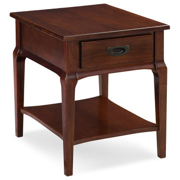 Leick Home Stratus Drawer End Table in Heartwood Cherry