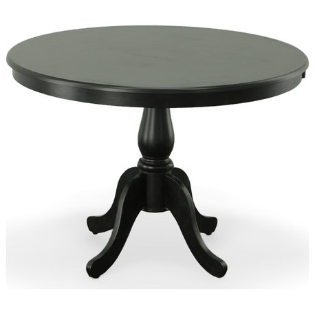 Bella 42" Round Pedestal Table, Antique Black