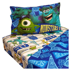 Monsters U Twin Sheet Set 3pc Scare Pennant Bed Accessories