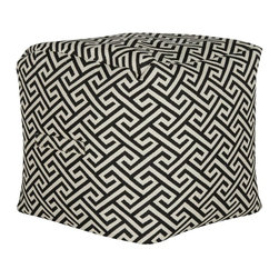 Valentina Fret Pouf in Black - Floor Pillows And Poufs