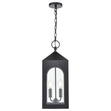 2 Light 8.5 in. Powder Coated Black Outdoor