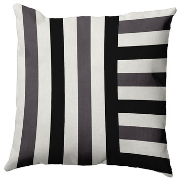 Stripes Decorative Throw Pillow, Dark Gray, 18"x18"