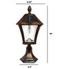 Gama Sonic 106B33 Baytown Bulb 18" Tall LED Outdoor Pier Mount - Brushed Bronze