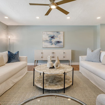 Lido Key Coastal Living Room Staging — Modern Sarasota Condo