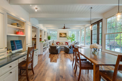 Example of a transitional marble floor sunroom design in Philadelphia with a standard ceiling