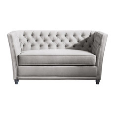 Disraeli Chesterfield Sofa Loveseat, Smoke