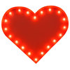 Medium Steel Heart Marquee Light By Iconics, Red Powder Coat