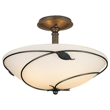 Hubbardton Forge 126732-1010 Forged Leaves Large Semi-Flush in Natural Iron