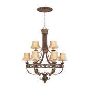 Tuscan Nine Light Up Lighting Two Tier Chandelier