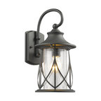 Marhaus 1-Light Black Outdoor Wall Sconce 15" High