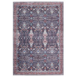 Vibe by Jaipur Living - Vibe by Jaipur Living Calla Oriental Area Rug, Blue/Red, 5'3"x7'6" - Rich with detail and saturated color, the Kalesi collection makes a statement with updated traditional flair. The Calla rug showcases an intricate pattern in an Americana-inspired blue, red, and ivory colorway. Crafted of durable polyester, the incredibly high-resolution digital printing gives the impression of a hand-knot quality at an accessible price.