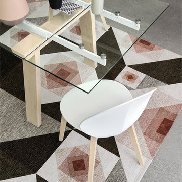 Basil W Chairs - Bleached Beech Frame - Matte Optic White Seat Finish
