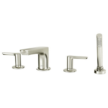 Studio S Roman Tub Faucet With Personal Shower for FLASH Rough-In Valves, Brushe