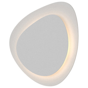 Abstract Panels Small 2-Plate LED Sconce, Textured White Finish and Shade