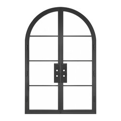 ZOLO - DOUBLE ARCHED STEEL METAL 4-LITE FRENCH DOOR WITH LOW-E GLASS EXTERIOR GRADE - Windows And Doors