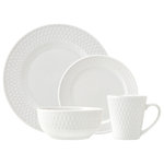 Godinger - Avea 16 Piece Dinnerware Set - These pieces are a perfect and practical addition to all décor styles and add a classic touch to any design. 10.50D X 1.00H Dinner Plate, 7.50D X 0.50H Salad Plate, 6.00D X 5.50H 10oz Cereal Bowl, 4.00D X 5.50H 10 oz Mug