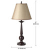 Set of Two 27" Bronze & Beige Table Lamps
