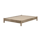 South Shore Munich Queen Platform Bed On Legs, Weathered Oak And Matte Black