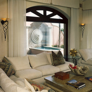 Outdoor fountain from Family room.