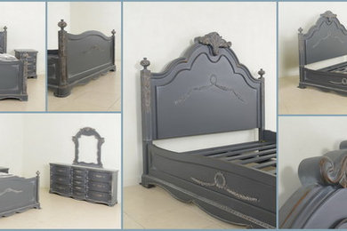 Antique Inspired Ornate King Bed
