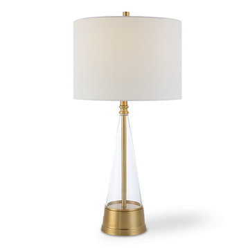 28.5" Brass Cone Table Lamp