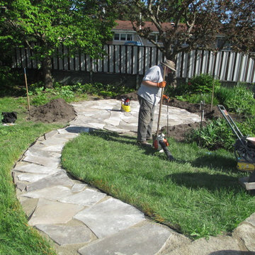 Crystal Beach - Flagstone Walkway, Patio & Transplanting Project
