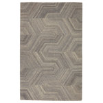 Jaipur Living - Verde Home by Jaipur Living Rome Handmade Geometric Gray Rug, 9'x12' - Pathways by Verde Home is a contemporary and livable assortment of exquisitely made micro-tufted designs. Crafted of naturally dyed wool, the versatile, neutral palette of these rugs is sourced from varied species and colors of sheep for a dimensional and organic-inspired look. The architecturally-inspired Rome rug features a statement-making labyrinthine motif. The directional tufting in the wool and viscose blend pile creates depth and beautiful texture, complementing the light, tonal gray hues.