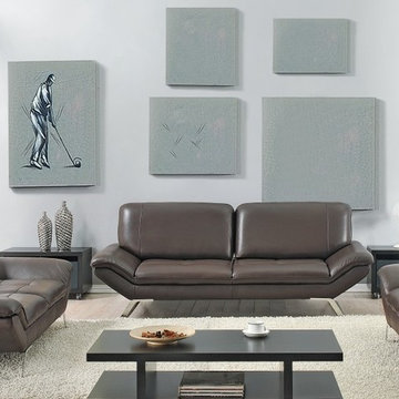 Roxi Full Italian Leather Sofa Set