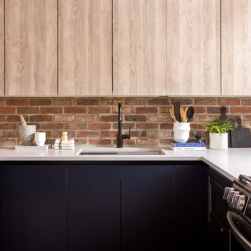 South Loop Loft Kitchen Remodel | Industrial Brick & Timber | Chicago