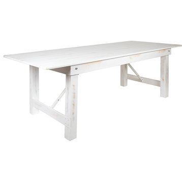 8'x40" White Farm Table