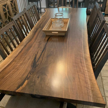 Single Slab Live Edge Black Walnut Dining Table